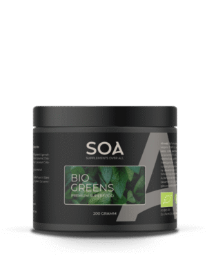 SOA Bio Greens – Premium Superfood mit Alfalfa-Mix aus Tirol, Bio-Gerstengras aus dem Mühlviertel und 200 g Inhalt, Key Facts zu Blutbildung und Müdigkeitsreduktion